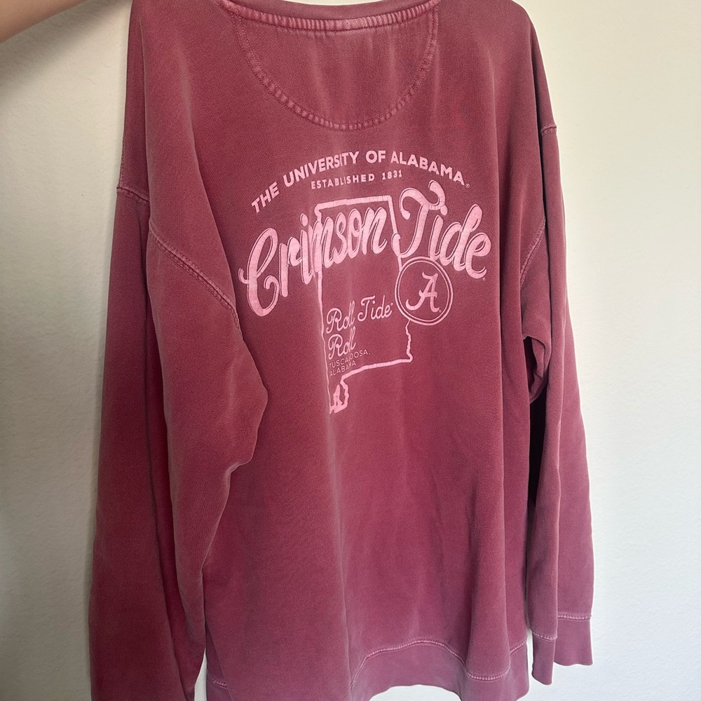 Comfort Colors Crimson Tide Graphic Pullover Sweatshirt - Dusty Crimson